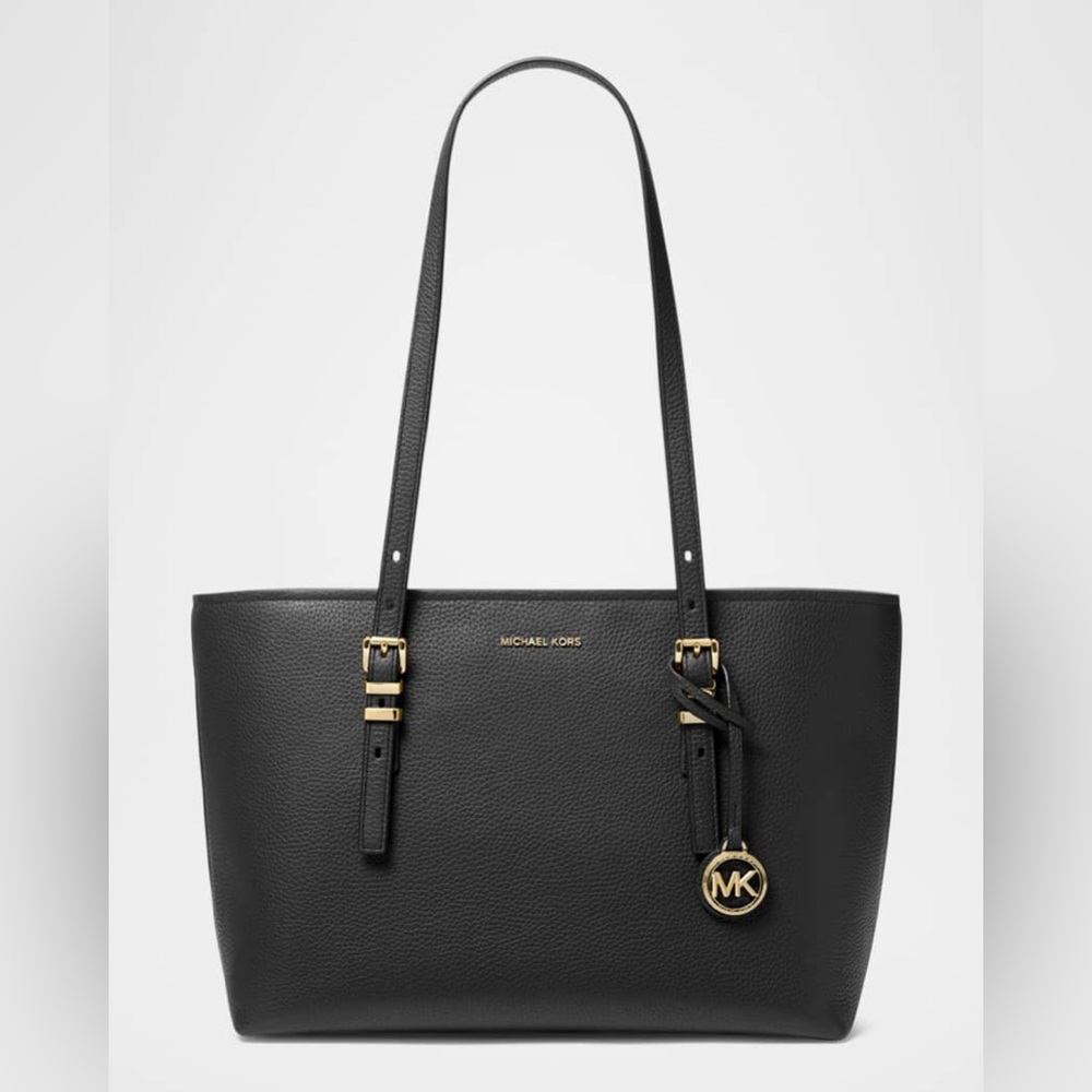 Quinn Medium East-West Leather Tote Bag